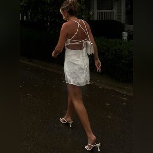 Open Back White Mini Dress